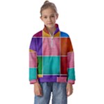 Colorful Squares, Abstract, Art, Background Kids  Half Zip Hoodie