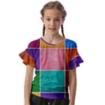 Colorful Squares, Abstract, Art, Background Kids  Cut Out Flutter Sleeves