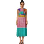 Colorful Squares, Abstract, Art, Background Sleeveless Round Neck Midi Dress