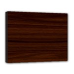 Dark Brown Wood Texture, Cherry Wood Texture, Wooden Canvas 14  x 11  (Stretched)