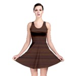 Dark Brown Wood Texture, Cherry Wood Texture, Wooden Reversible Skater Dress