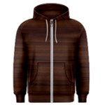 Dark Brown Wood Texture, Cherry Wood Texture, Wooden Men s Zipper Hoodie