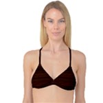Dark Brown Wood Texture, Cherry Wood Texture, Wooden Reversible Tri Bikini Top