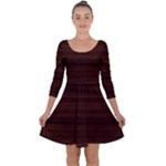 Dark Brown Wood Texture, Cherry Wood Texture, Wooden Quarter Sleeve Skater Dress