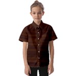 Dark Brown Wood Texture, Cherry Wood Texture, Wooden Kids  Short Sleeve Shirt