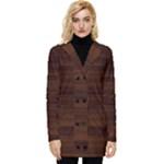 Dark Brown Wood Texture, Cherry Wood Texture, Wooden Button Up Hooded Coat 