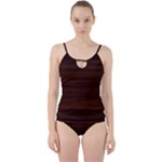 Dark Brown Wood Texture, Cherry Wood Texture, Wooden Cut Out Top Tankini Set