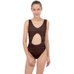 Dark Brown Wood Texture, Cherry Wood Texture, Wooden Center Cut Out Swimsuit