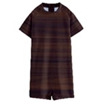 Dark Brown Wood Texture, Cherry Wood Texture, Wooden Kids  Boyleg Half Suit Swimwear