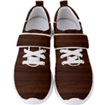Dark Brown Wood Texture, Cherry Wood Texture, Wooden Men s Velcro Strap Shoes