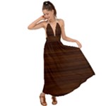 Dark Brown Wood Texture, Cherry Wood Texture, Wooden Backless Maxi Beach Dress