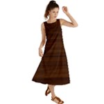 Dark Brown Wood Texture, Cherry Wood Texture, Wooden Summer Maxi Dress