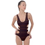 Dark Brown Wood Texture, Cherry Wood Texture, Wooden Side Cut Out Swimsuit