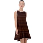 Dark Brown Wood Texture, Cherry Wood Texture, Wooden Frill Swing Dress
