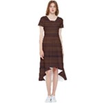 Dark Brown Wood Texture, Cherry Wood Texture, Wooden High Low Boho Dress