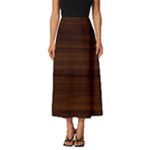 Dark Brown Wood Texture, Cherry Wood Texture, Wooden Classic Midi Chiffon Skirt