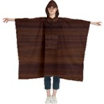 Dark Brown Wood Texture, Cherry Wood Texture, Wooden Women s Hooded Rain Ponchos