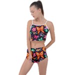 Floral Butterflies Summer Cropped Co-Ord Set