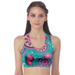 Floral Pattern, Abstract, Colorful, Flow Fitness Sports Bra