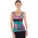 Floral Pattern, Abstract, Colorful, Flow Women s Basic Tank Top