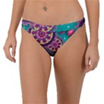 Floral Pattern, Abstract, Colorful, Flow Band Bikini Bottoms