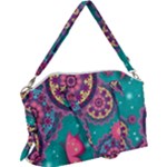 Floral Pattern, Abstract, Colorful, Flow Canvas Crossbody Bag