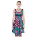 Floral Pattern, Abstract, Colorful, Flow Racerback Midi Dress