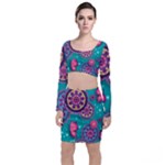 Floral Pattern, Abstract, Colorful, Flow Top and Skirt Sets