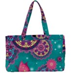 Floral Pattern, Abstract, Colorful, Flow Canvas Work Bag