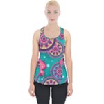 Floral Pattern, Abstract, Colorful, Flow Piece Up Tank Top