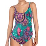 Floral Pattern, Abstract, Colorful, Flow Tankini Set