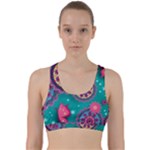 Floral Pattern, Abstract, Colorful, Flow Back Weave Sports Bra
