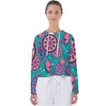 Floral Pattern, Abstract, Colorful, Flow Women s Slouchy Sweat