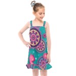 Floral Pattern, Abstract, Colorful, Flow Kids  Overall Dress