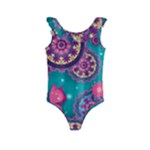 Floral Pattern, Abstract, Colorful, Flow Kids  Frill Swimsuit