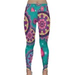 Floral Pattern, Abstract, Colorful, Flow Lightweight Velour Classic Yoga Leggings