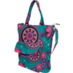 Floral Pattern, Abstract, Colorful, Flow Shoulder Tote Bag