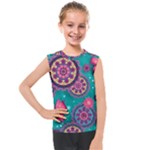 Floral Pattern, Abstract, Colorful, Flow Kids  Mesh Tank Top