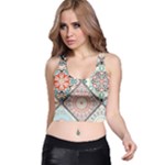 Flowers Pattern, Abstract, Art, Colorful Racer Back Crop Top