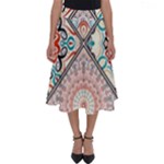 Flowers Pattern, Abstract, Art, Colorful Perfect Length Midi Skirt