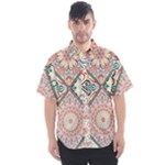 Flowers Pattern, Abstract, Art, Colorful Men s Short Sleeve Shirt