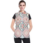 Flowers Pattern, Abstract, Art, Colorful Women s Puffer Vest