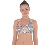 Flowers Pattern, Abstract, Art, Colorful Cross String Back Sports Bra