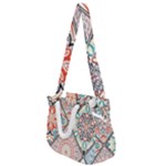 Flowers Pattern, Abstract, Art, Colorful Rope Handles Shoulder Strap Bag