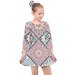 Flowers Pattern, Abstract, Art, Colorful Kids  Long Sleeve Dress