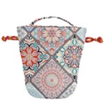 Flowers Pattern, Abstract, Art, Colorful Drawstring Bucket Bag