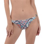 Flowers Pattern, Abstract, Art, Colorful Ring Detail Bikini Bottoms
