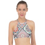 Flowers Pattern, Abstract, Art, Colorful Halter Bikini Top