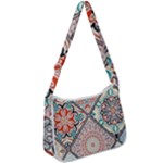 Flowers Pattern, Abstract, Art, Colorful Zip Up Shoulder Bag