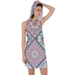 Flowers Pattern, Abstract, Art, Colorful Racer Back Hoodie Dress